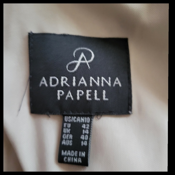 🆕️Adrianna Papell black & ivory stripe lace sheath dress 14 - Picture 3 of 10